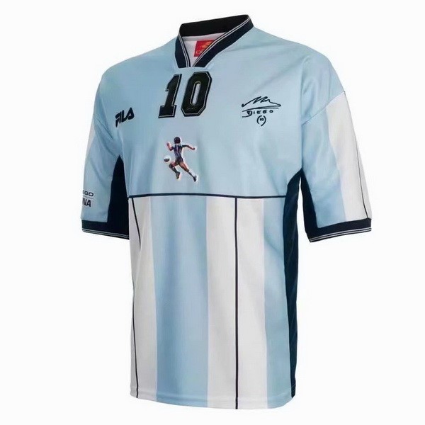 Camiseta Argentina NO.10 Maradona 1ª Kit Retro 2001 Azul